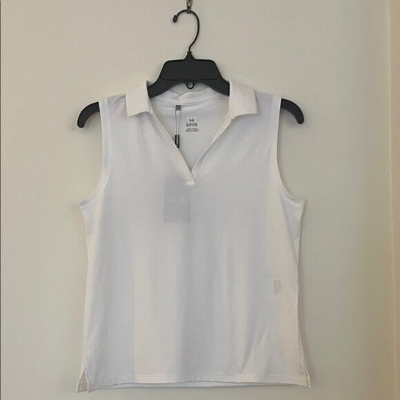 ⛳️🤍🆕 Under Armour White Sleeveless Golf Tank Top – Size Small (NWT) 🆕🤍⛳️ - Picture 1 of 6